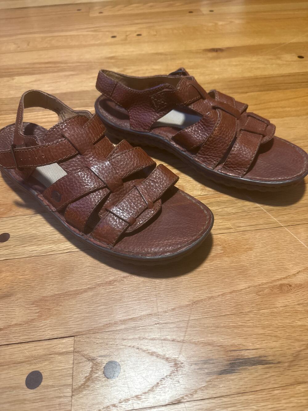 Born Leather Slingback Sandals Men's Sz 11 EU 43 Brown Handcrafted Comfort